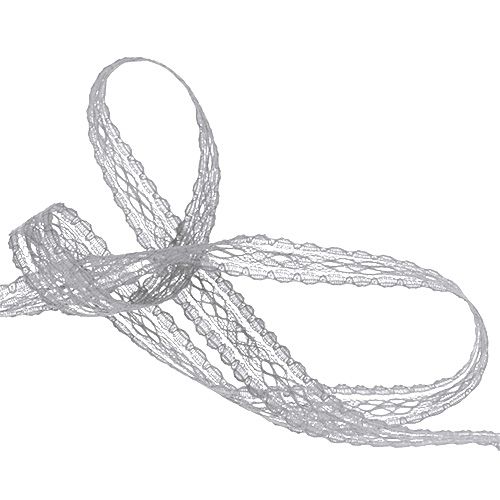 Floristik24 Lint kant grijs 16mm 20m