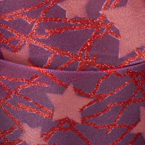 Glanzend decoratief lint met sterrenpatroon voor kerstversiering, 40 mm x 15 m | Floristik24.nl
