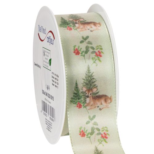 Decoratief lint met hertenmotief, bos en bloemen, 40 mm x 15 m