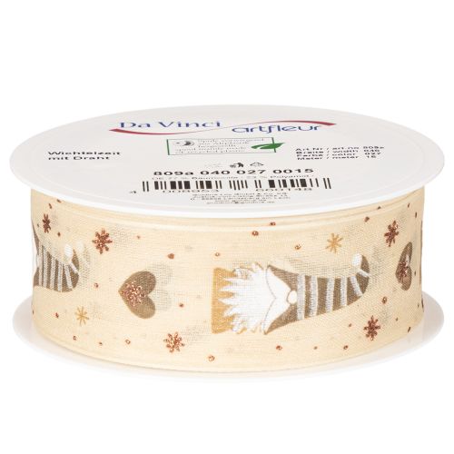 Decoratief lint met kabouters en hartjes voor cadeaus en knutselwerkjes, 40 mm x 15 m | Floristik24.nl