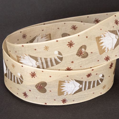 Decoratief lint met kabouters en hartjes voor cadeaus en knutselwerkjes, 40 mm x 15 m | Floristik24.nl