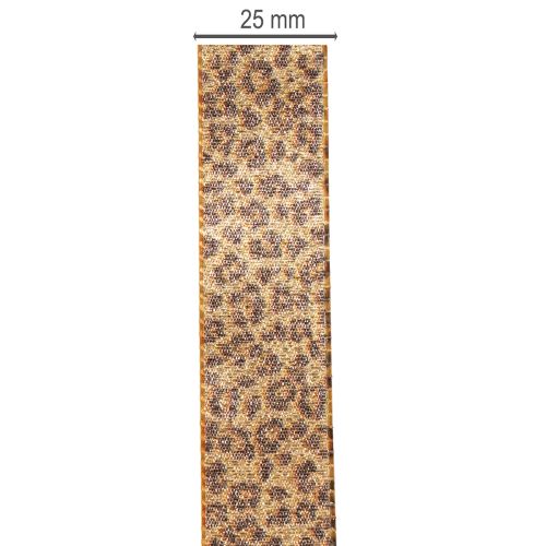 Cadeaulint met luipaardprint voor creatieve decoratie en bloemschikken, 25 mm x 20 m | Floristik24.nl