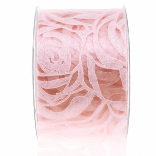 Floristik24 Decoratielint rozen breed roze 63mm 20m