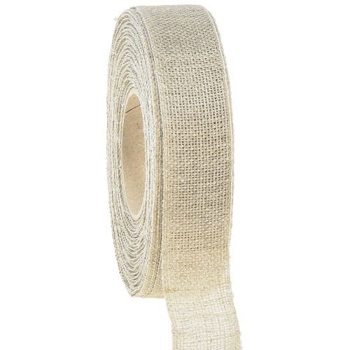 Decoratief lint naturel beige linnen lint 25mm 20m