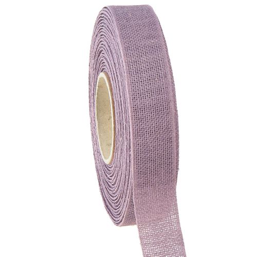 Decoratief lint naturel paars linnen lint 25mm 20m