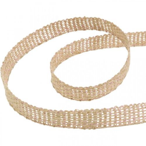 Floristik24 Decoratielint jute roze, naturel 12mm jute lint om te decoreren 10m