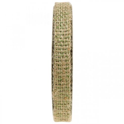 Floristik24 Sierlint jute groen, natuur 12mm Kleurrijk jute lint jute decoratie 10m