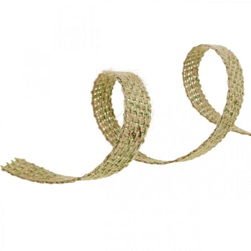 Artikel Sierlint jute groen, natuur 12mm Kleurrijk jute lint jute decoratie 10m