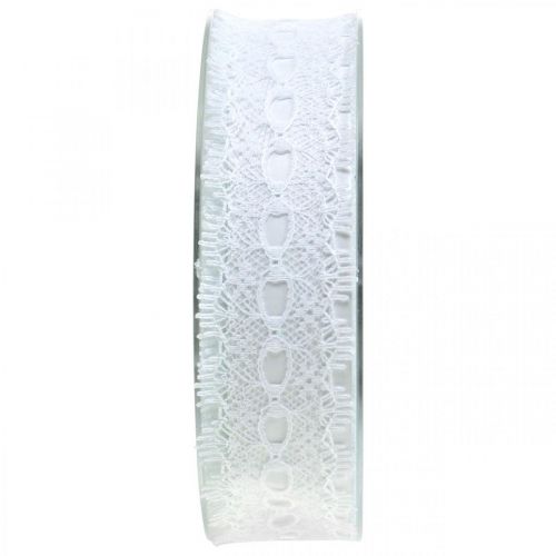 Artikel Lint met kant, huwelijksdecoratie, decolint Wit B35mm L20m