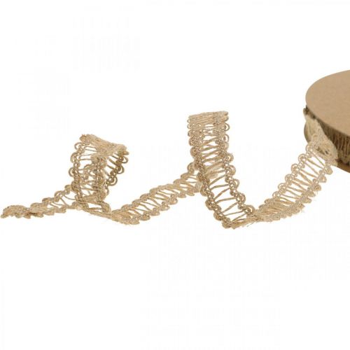 Artikel Natuurlijk decolint, cadeaudecoratie, jute lint natuur 15mm 15m