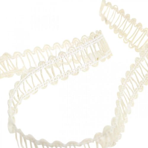 Sierlint jute, naturel cadeaulint crème wit 15mm 15m