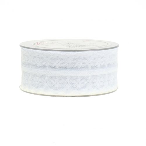 Floristik24 Veterband vintage wit 40mm 20m