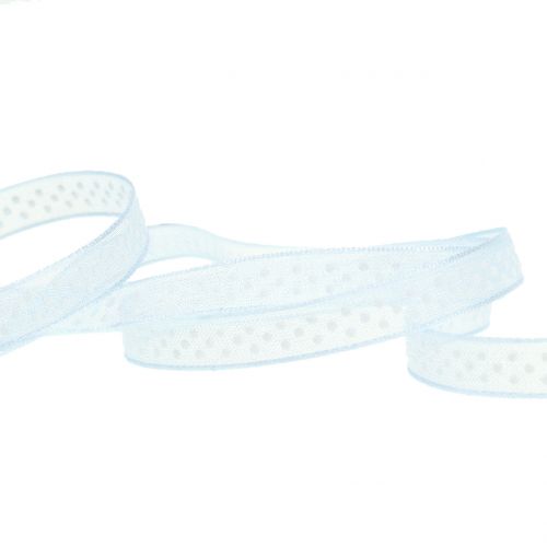 Floristik24 Decoratief lint met stippen blauw 7mm L20m