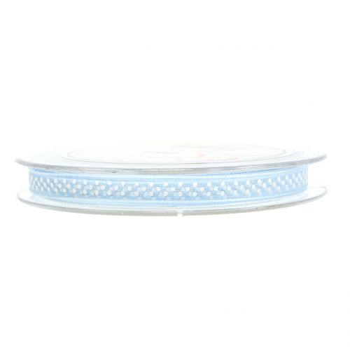 Floristik24 Decoratief lint met stippen blauw 7mm L20m