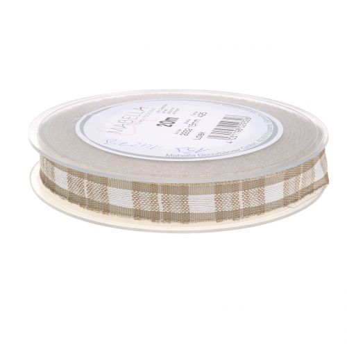 Floristik24 Decoratief lint met draadrand beige 15 mm L20m