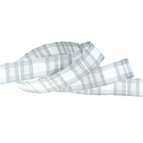 Floristik24 Decoratief lint met draadrand grijs 15 mm L20m
