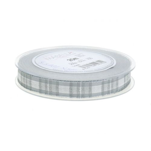 Floristik24 Decoratief lint met draadrand grijs 15 mm L20m