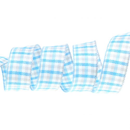 Floristik24 Controleer lint blauw 25 mm 15 m