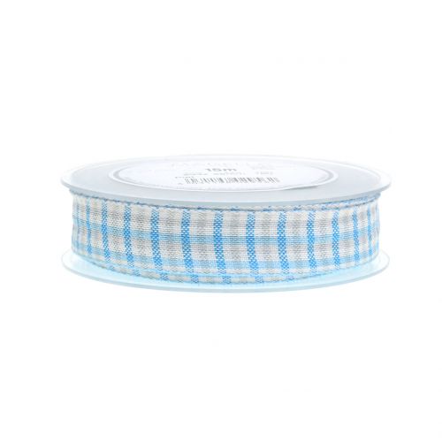 Floristik24 Controleer lint blauw 25 mm 15 m