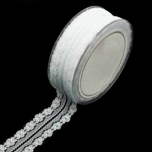 Floristik24 Kantlint decoratielint wit 20m 3cm