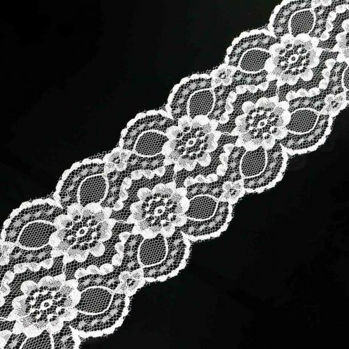Floristik24 Bloemenkant lint, tafelloper, bruiloft decoratie, sieraden lint wit 70mm 15m