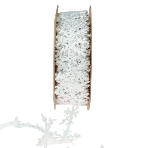 Artikel Satijnlint Kerstlint sneeuwvlok wit 25mm 5m