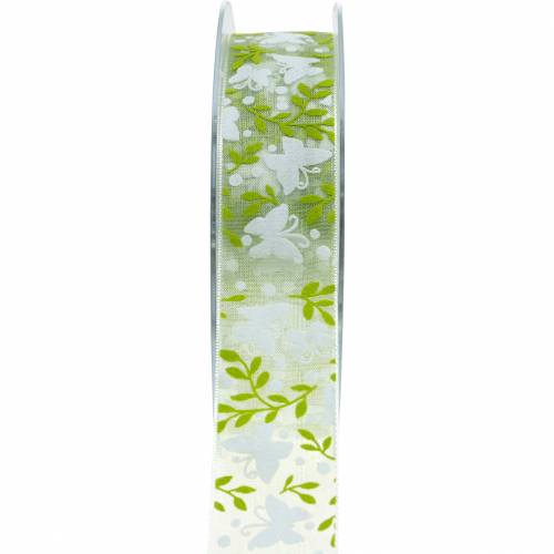 Artikel Decoratief lint met vlinders 25mm groen organzalint cadeaulint 20m
