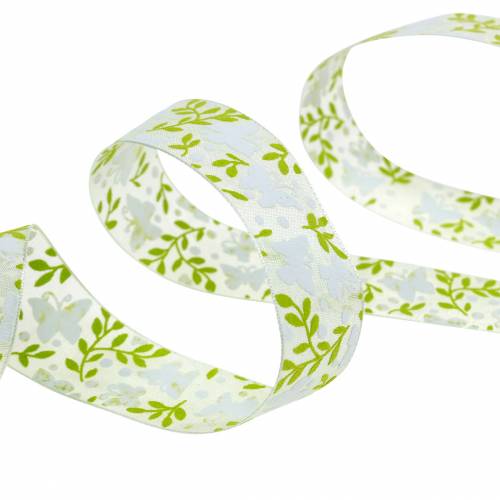 Floristik24 Decoratielint met vlinders 25mm groen organza lint cadeaulint 20m