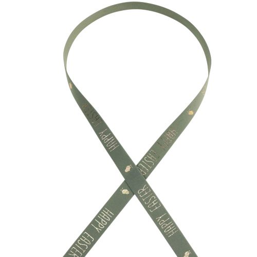 Floristik24 Fluwelen lint Vrolijk Pasen sierlint Mint 15mm 5m