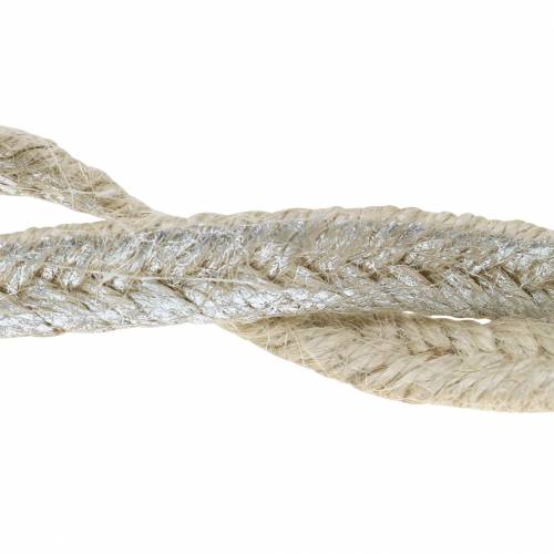 Floristik24 Koord breed jute zilver 10mm 4m