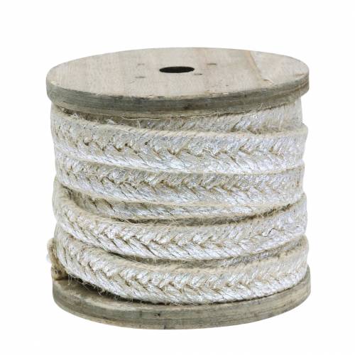 Floristik24 Koord breed jute zilver 10mm 4m