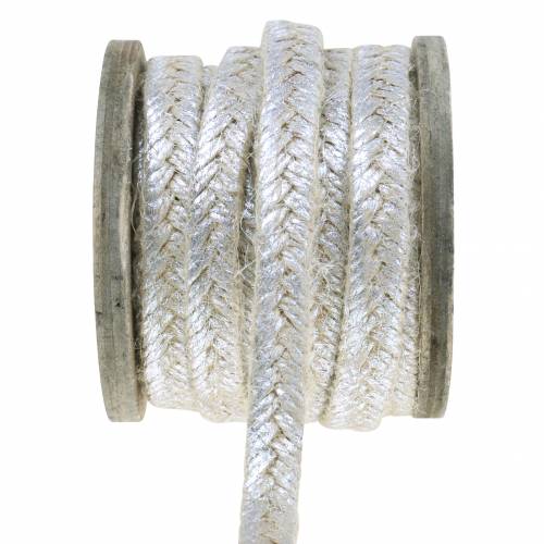 Floristik24 Koord breed jute zilver 10mm 4m