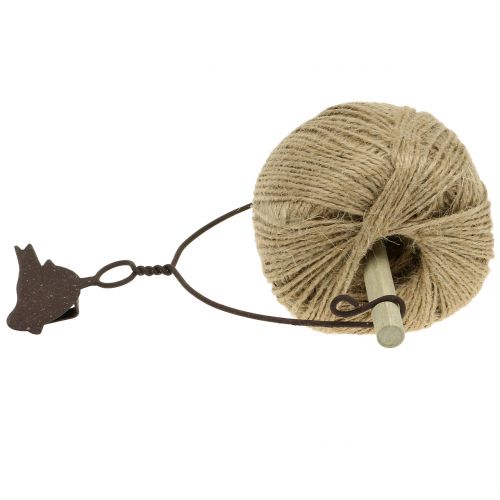 Artikel Bandhouder vogel om op te hangen met jute H19cm