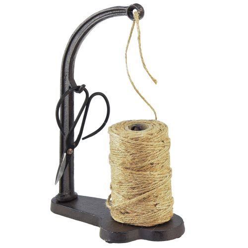 Floristik24 Dispenser draadhouder gietijzeren schaar jute rol H25cm