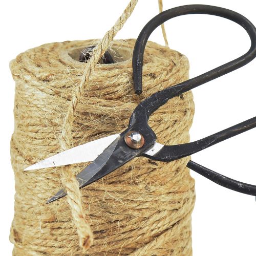 Floristik24 Dispenser draadhouder gietijzeren schaar jute rol H25cm