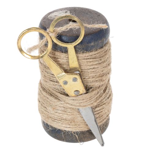 Artikel Lintrol van jute met schaar Ø5cm H8cm 2 stuks