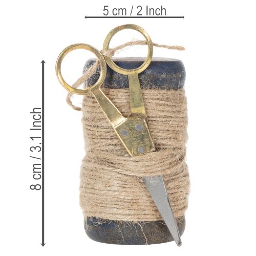 Artikel Lintrol van jute met schaar Ø5cm H8cm 2 stuks