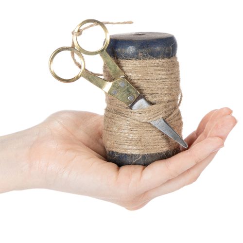 Artikel Lintrol van jute met schaar Ø5cm H8cm 2 stuks
