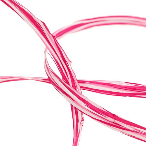 Floristik24 Bast als cadeaulint roze-wit 200m
