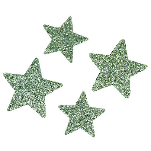 Floristik24 Hobbysterren mintgroen 4-5cm 40st