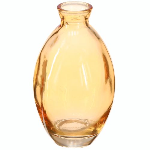 Artikel Bolvormige vaas glas mini vaasjes oranje Ø7cm H12cm 6 stuks