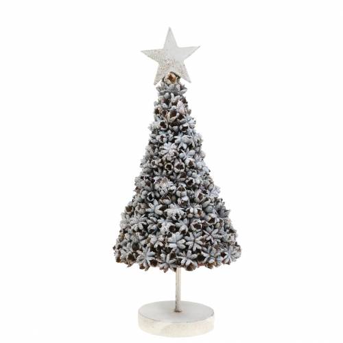 Floristik24 Decoratieve kerstboom steranijs wit gewassen glitter 30cm