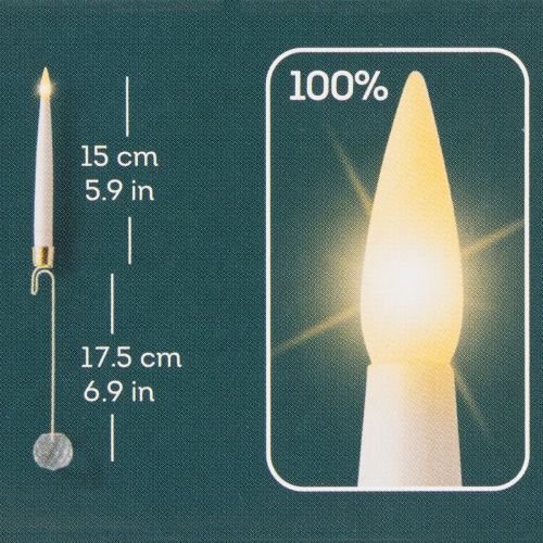 Artikel Boomkaarsen LED-stokkaarsen met kristalgeel licht 31cm 10 stuks