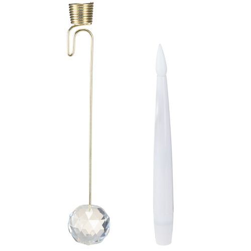 Artikel Boomkaarsen LED-stokkaarsen met kristalgeel licht 31cm 10 stuks