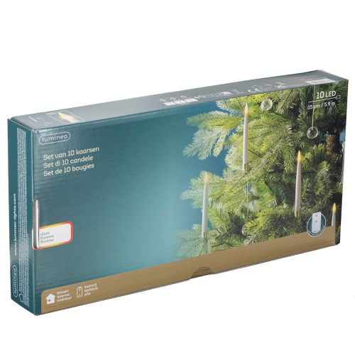 Artikel Boomkaarsen LED-stokkaarsen met kristalgeel licht 31cm 10 stuks