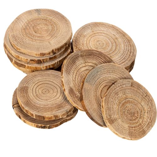 Natuurlijke ronde houten schijven voor decoratie en knutselwerk, 6 cm, 300 g | Floristik24.nl