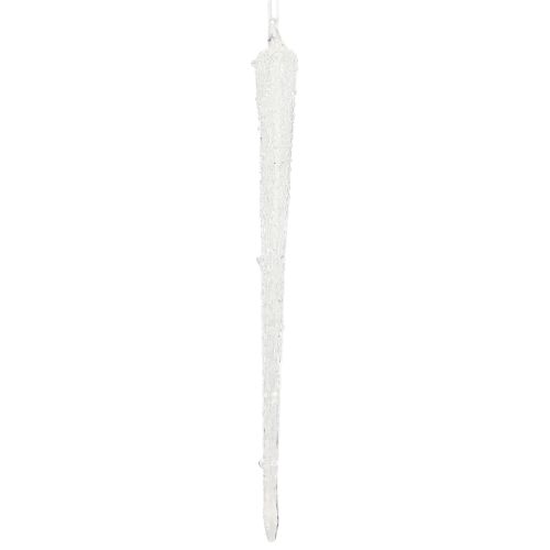 Kerstboomdecoratie ijspegel glasdecoratie om op te hangen 19cm 3 stuks