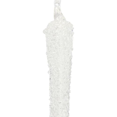 Artikel Kerstboomdecoratie ijspegel glasdecoratie om op te hangen 19cm 3 stuks