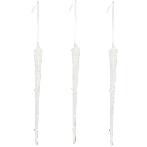 Artikel Kerstboomdecoratie ijspegel glasdecoratie om op te hangen 19cm 3 stuks