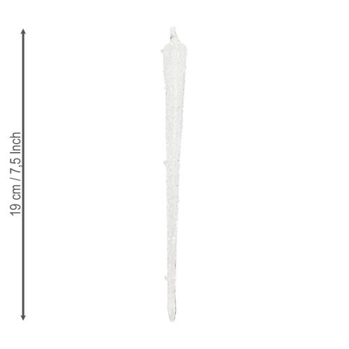 Artikel Kerstboomdecoratie ijspegel glasdecoratie om op te hangen 19cm 3 stuks